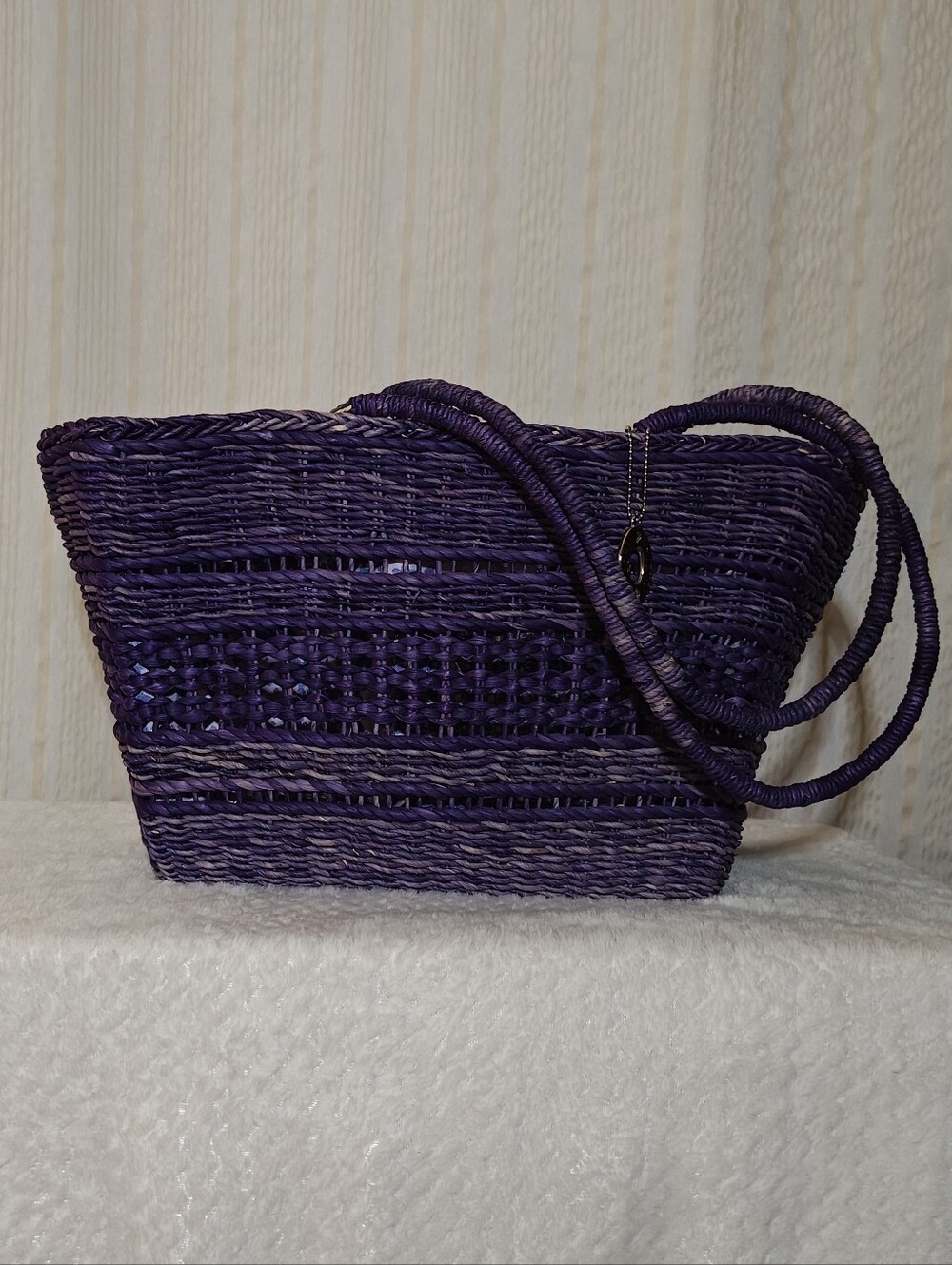 Steve Madden Purple Woven Tote Bag - Women's Shoulder Bag